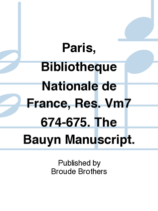 Book cover for Paris, Bibliotheque Nationale de France, Res. Vm7 674-675. The Bauyn Manuscript.