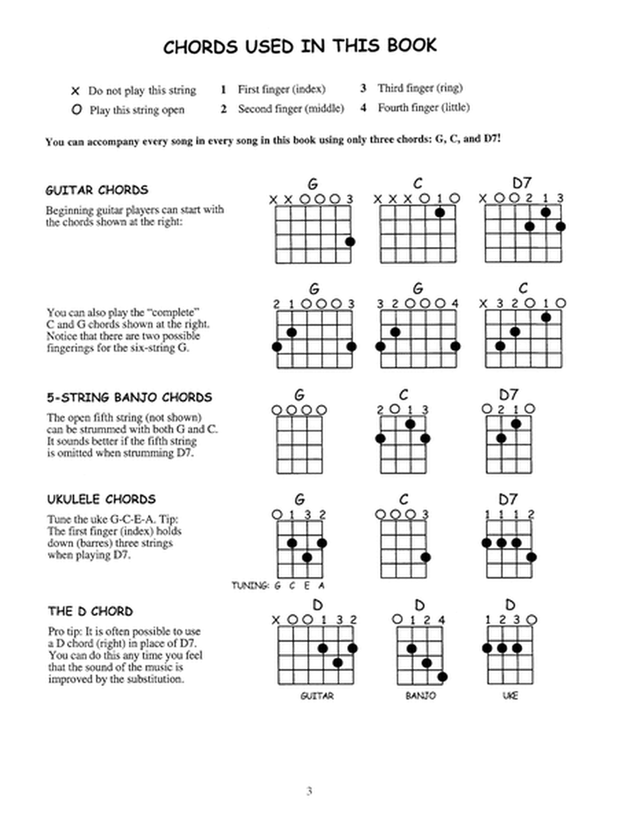 101 Three-Chord Children's Songs for Guitar, Banjo and Uke