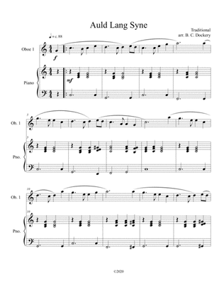 Book cover for Auld Lang Syne (oboe solo) with optional piano accompaniment