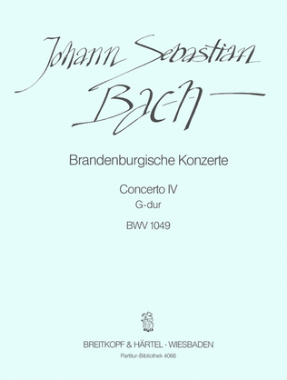 Book cover for Brandenburg Concerto No. 4 in G major BWV 1049