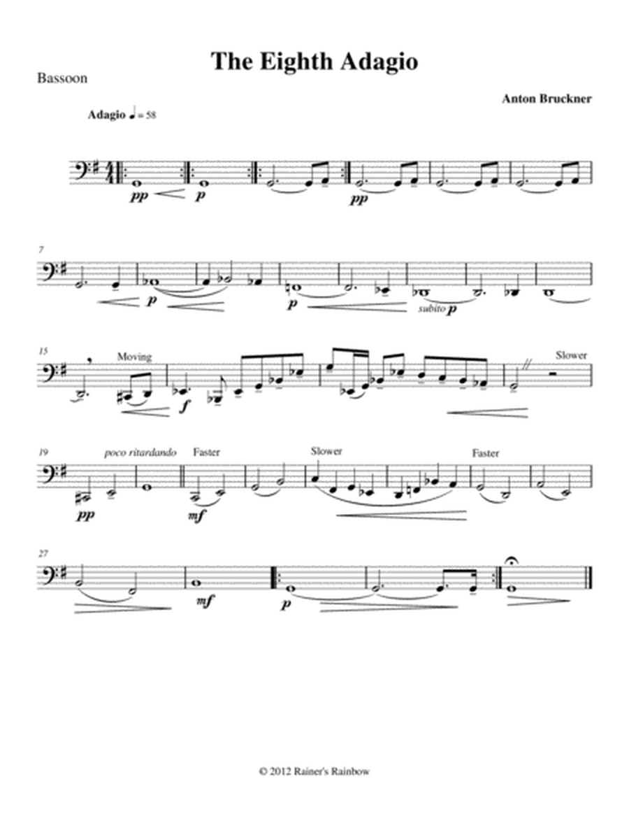 Bruckner 1887 Symphony No 8 Adagio for Woodwind Quartet