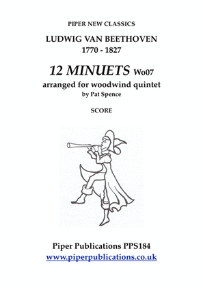 Book cover for BEETHOVEN 12 MINUETS FOR WOODWIND QUINTET Wo07