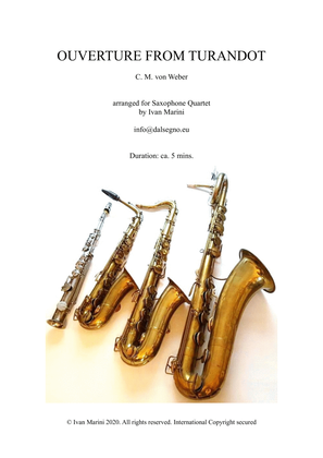 Overture from TURANDOT - for Saxophone quartet