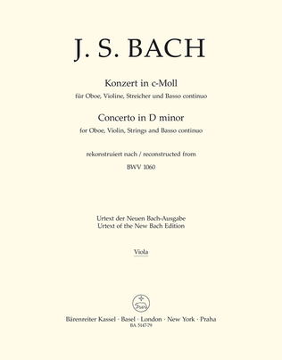 Book cover for Concerto for Oboe, Violin, Strings and Basso Continuo in C minor