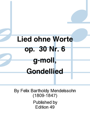 Book cover for Lied ohne Worte op. 30 Nr. 6 g-moll, Gondellied