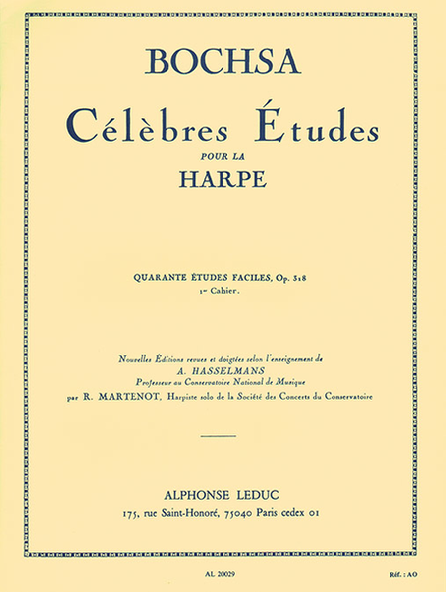 40 Etudes Faciles Op318 Volume 1 - Harpe