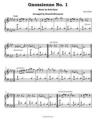 Book cover for Gnossienne No. 1 - Satie (Easy Piano)