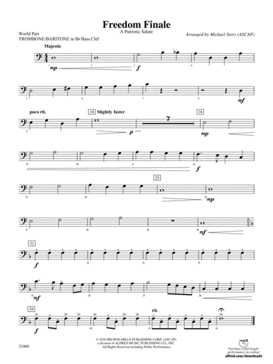 Freedom Finale: (wp) 1st B-flat Trombone B.C.