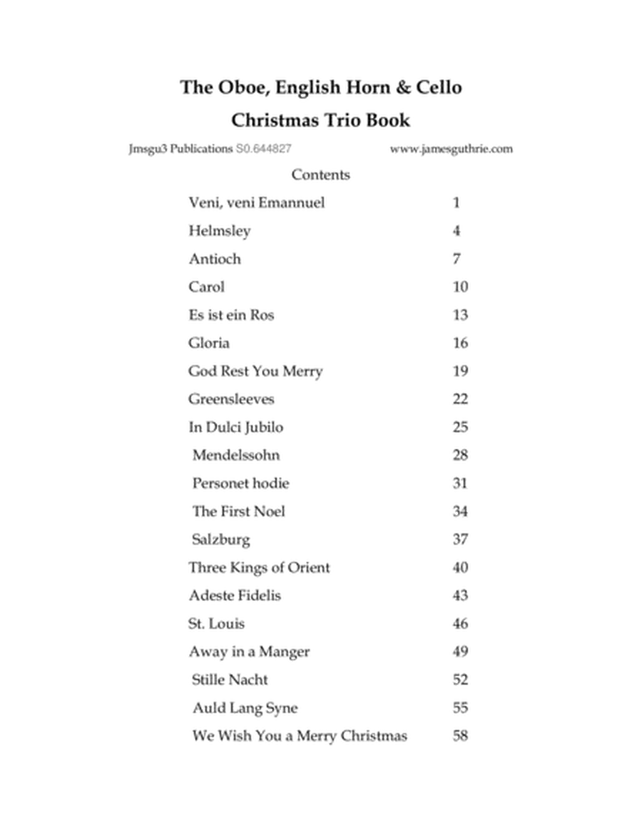 The Oboe, English Horn & Cello Christmas Trio Book image number null