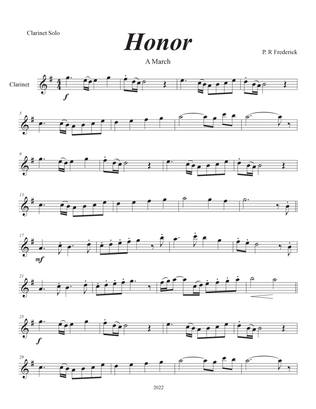 Book cover for Honor (Unaccompanied clarinet)