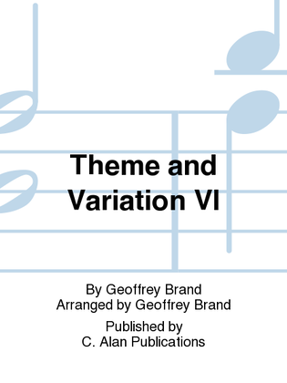 Book cover for Theme and Variation VI