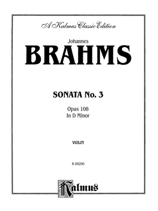 Book cover for Brahms: Sonata in D Minor, Op. 108