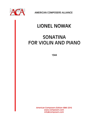 Book cover for [NowakL] Sonatina for Violin and Piano