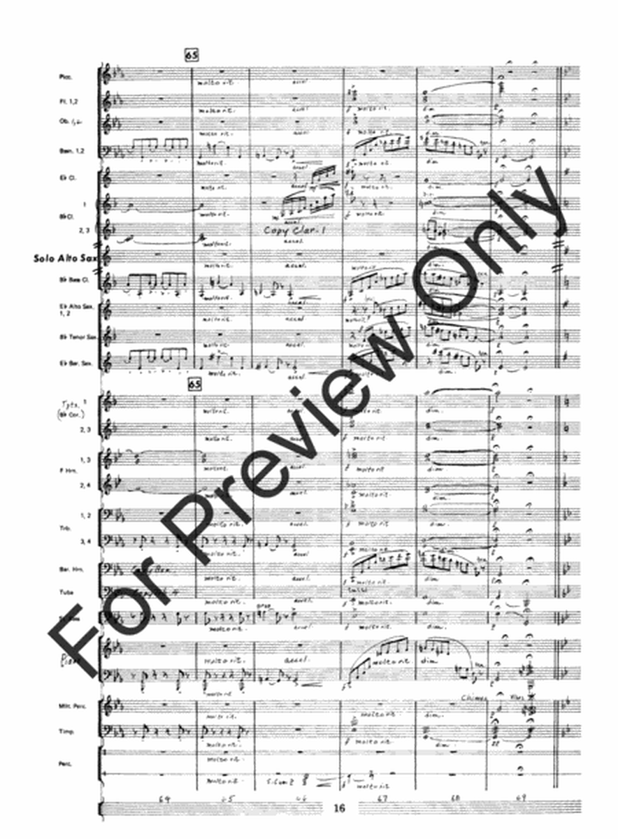 Fantasia For Alto Saxophone Concert Band - Full Score