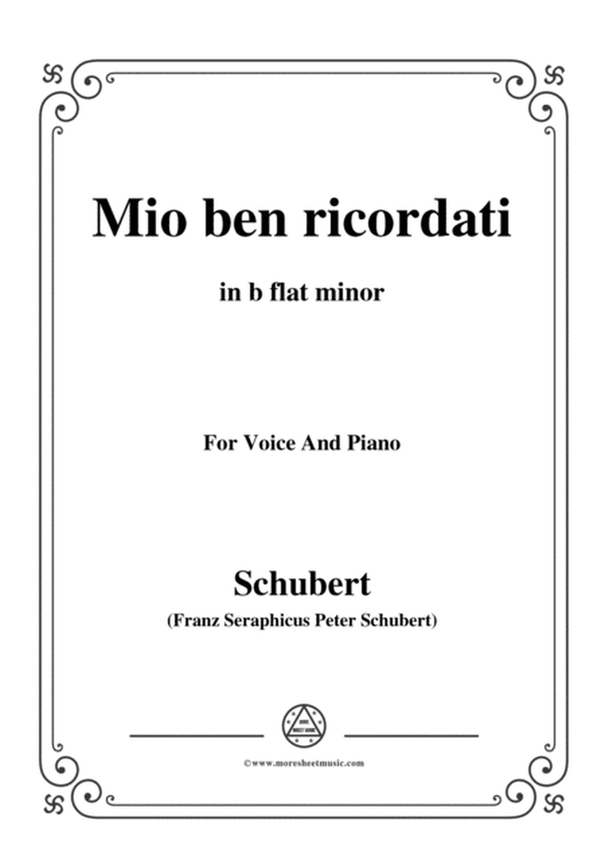 Schubert-Mio ben ricordati,in b flat minor,for Voice&Piano image number null