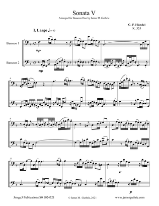 Handel: Sonata No. 5 for Bassoon Duo
