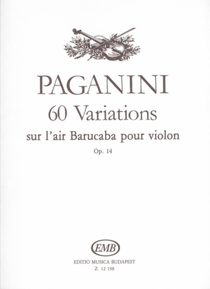Book cover for 60 variations sur l'air Barucaba pour violon op.