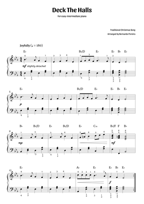 Book cover for Deck The Halls (easy-intermediate piano – E♭ major)