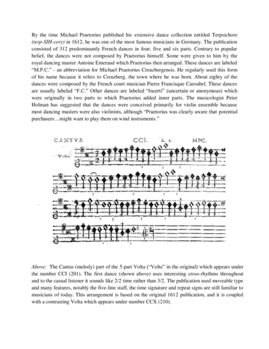 Two Voltas - Dances 201 and 210 from Terpsichore (Michael Praetorius) image number null
