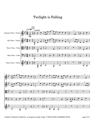 Book cover for Twilight Is Falling for String Quartet in Schools