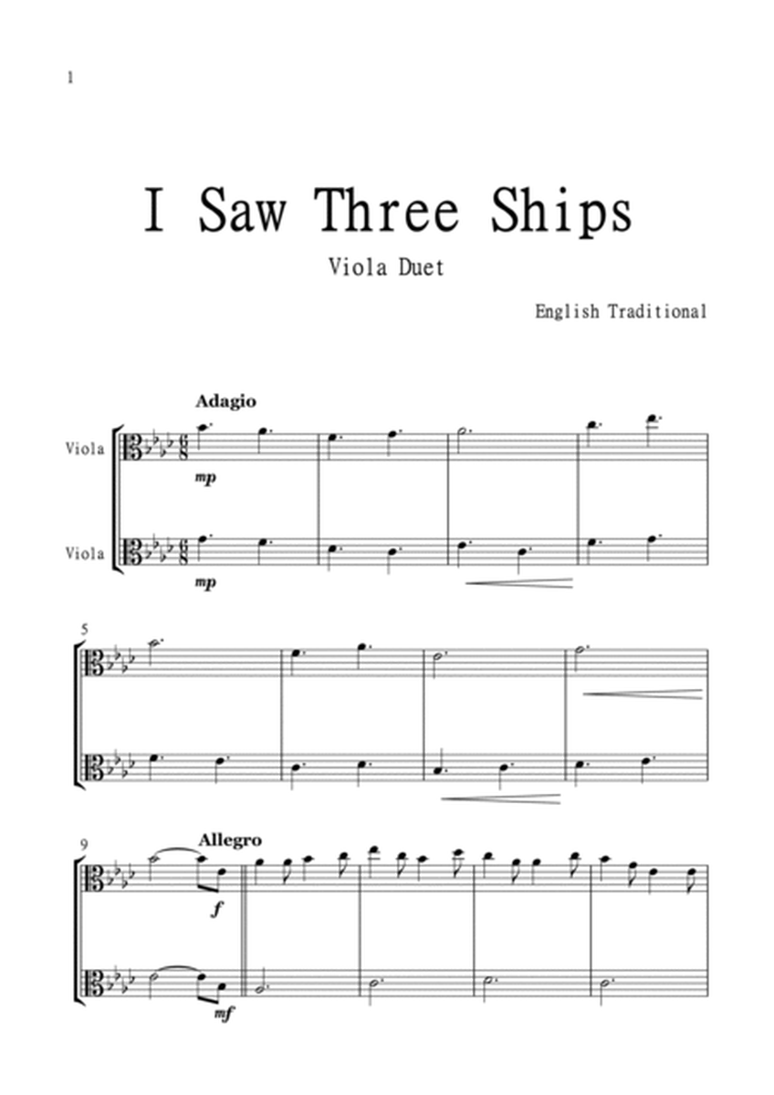 I Saw Three Ships for Viola Duet in Ab Major. Intermediate. image number null