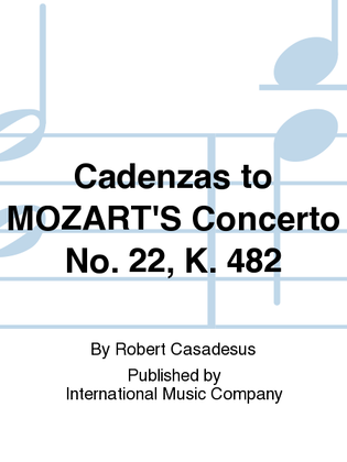 Book cover for Cadenzas To Mozart'S Concerto No. 22, K. 482