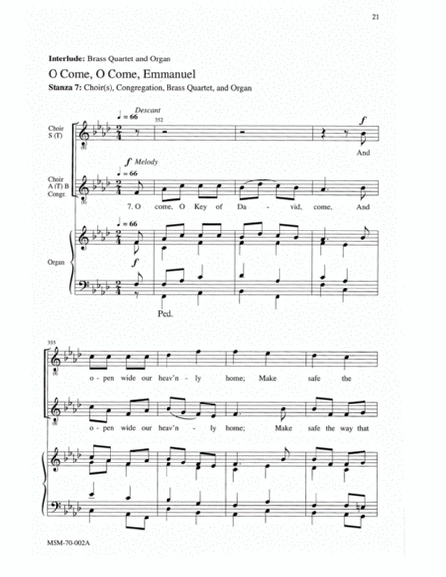 The Great O Antiphons of Advent O Come, O Come, Emmanuel (Choral Score)