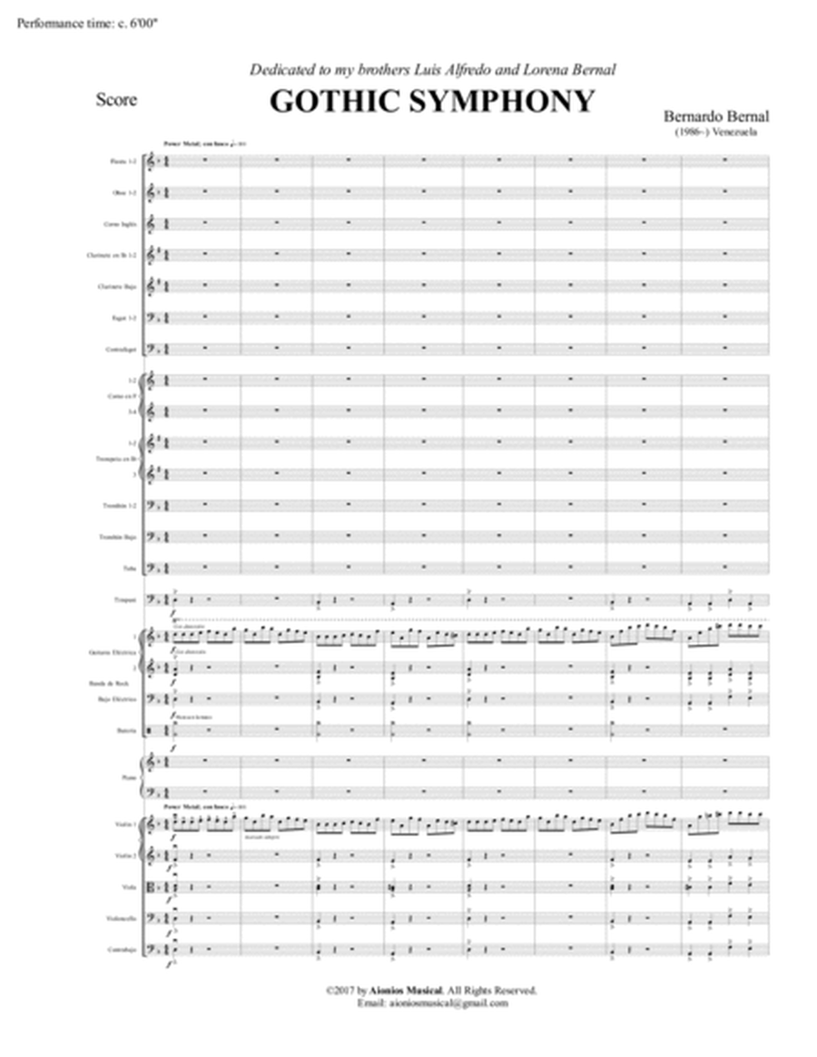 Gothic Symphony - Rock Band and Symphonic Orchestra (Score only) image number null