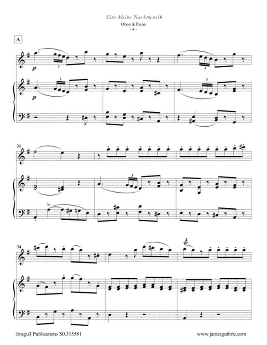 Mozart: Eine kleine Nachtmuisk for Oboe & Piano image number null