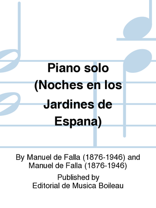 Book cover for Piano solo (Noches en los Jardines de Espana)