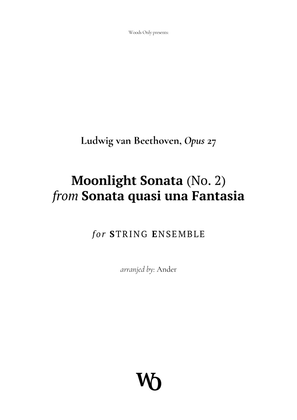 Book cover for Moonlight Sonata by Beethoven for String Ensemble