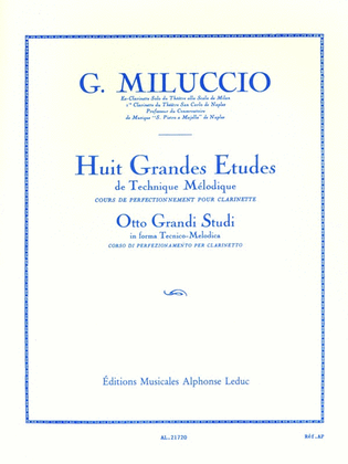 Book cover for 8 Grandes Etudes De Technique Melodique (clarinet Solo)