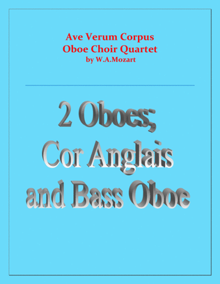 Book cover for Ave Verum Corpus - Mozart - Woodwind Choir Quartet - Intermediate