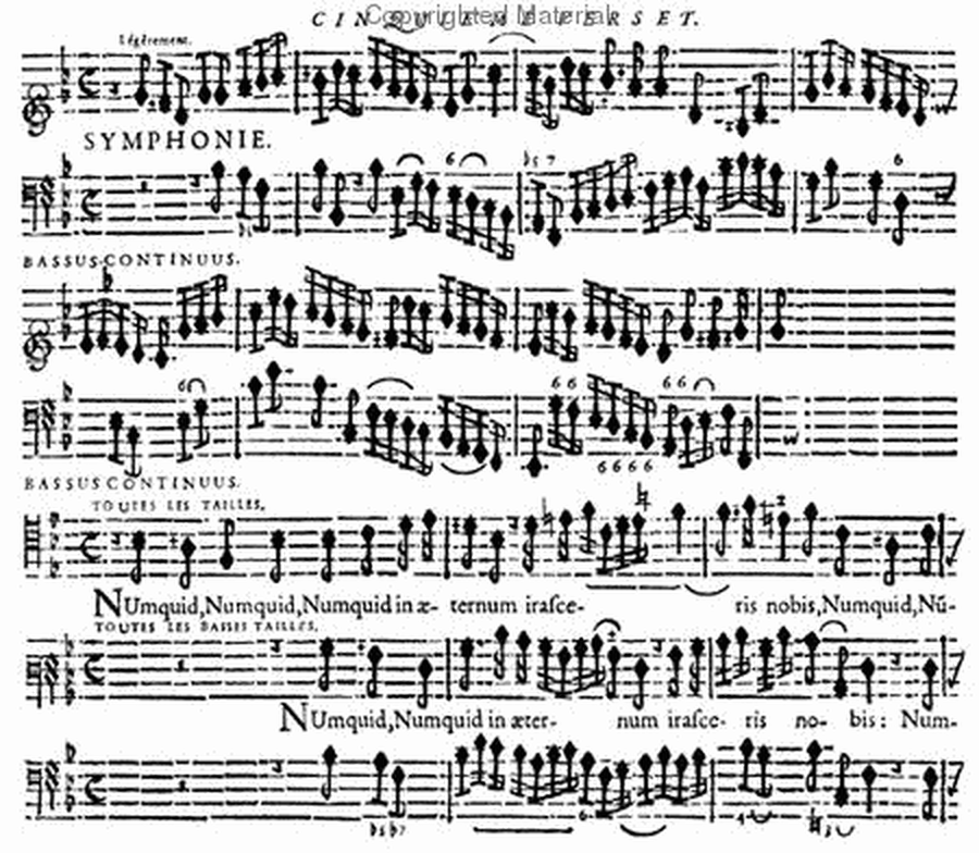 Seven versets of the motet composed by order of the King