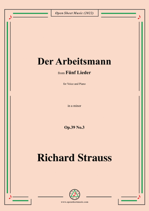 Book cover for Richard Strauss-Der Arbeitsmann,in a minor