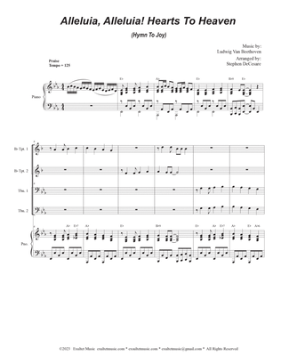 Book cover for Alleluia, Alleluia! Hearts To Heaven (Brass Quartet and Piano - Alternate Version)
