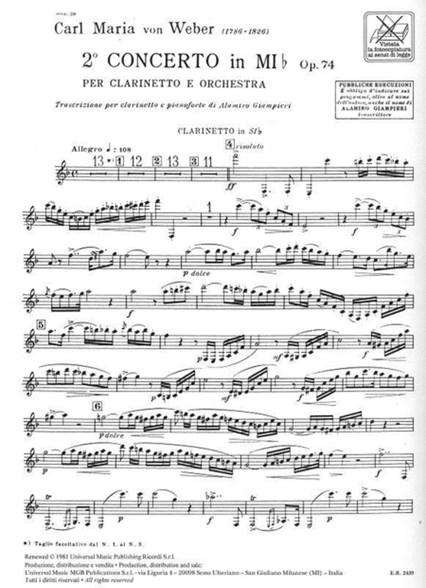 Concerto N. 2 In Mi Bem. Op. 74