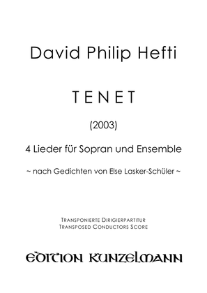 Book cover for TENET, 4 songs for soprano and ensemble