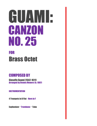 Book cover for "Canzon No. 25" for Brass Octet - Gioseffo Guami