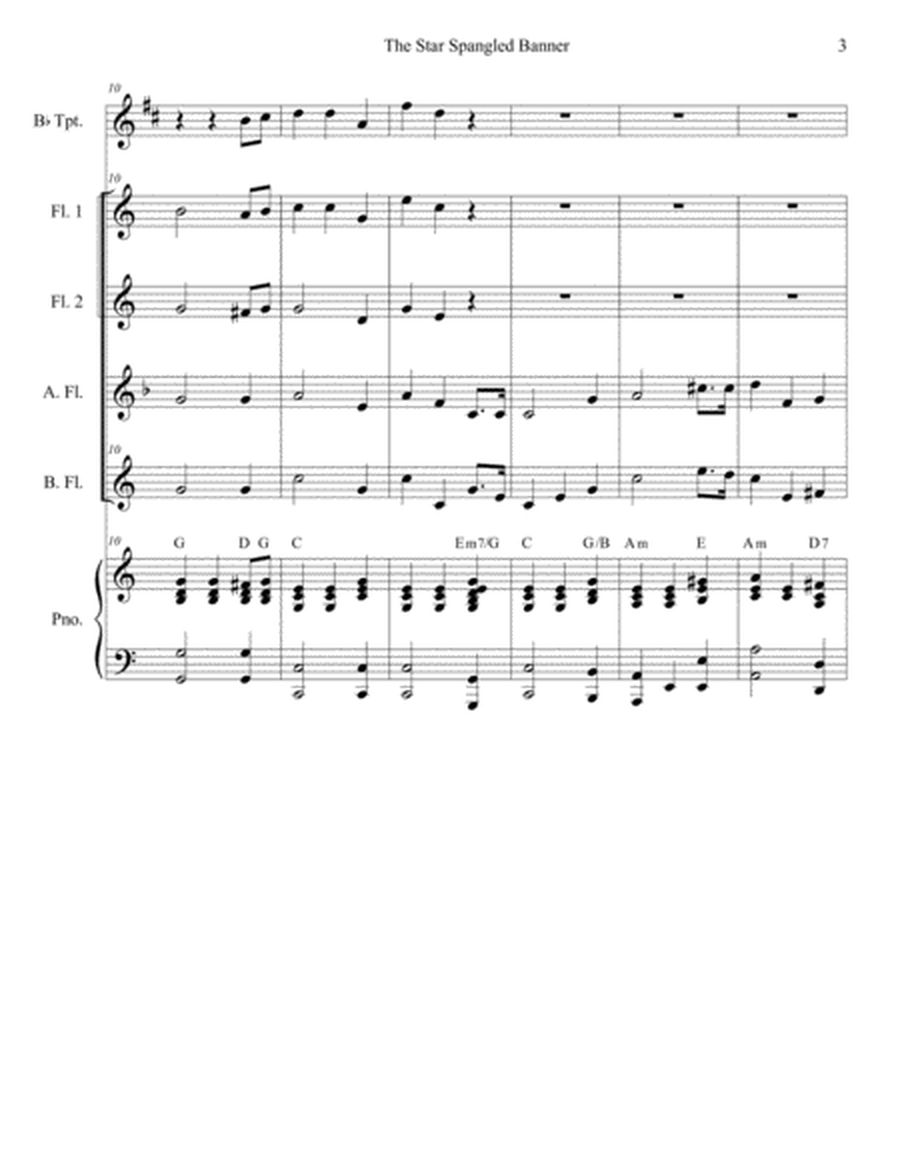 The Star Spangled Banner (for Flute Choir and Piano) image number null