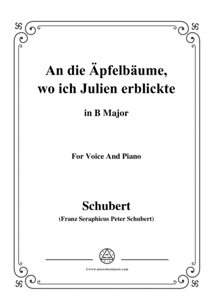 Schubert-An die Apfelbäume,wo ich Julien erblickte,in B Major,for Voice and Piano image number null