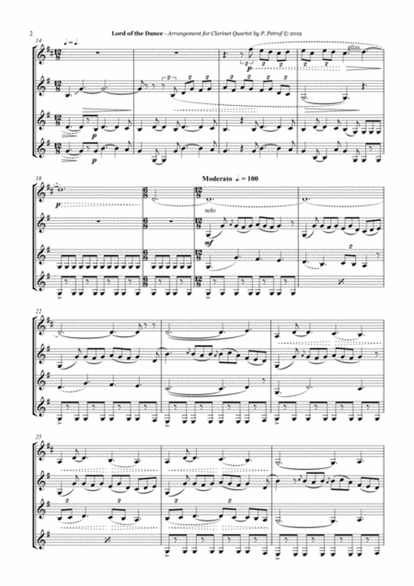 Lord of the Dance - clarinet quartet, score and parts image number null