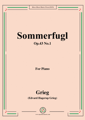 Book cover for Grieg-Sommerfugl Op.43 No.1,for Piano