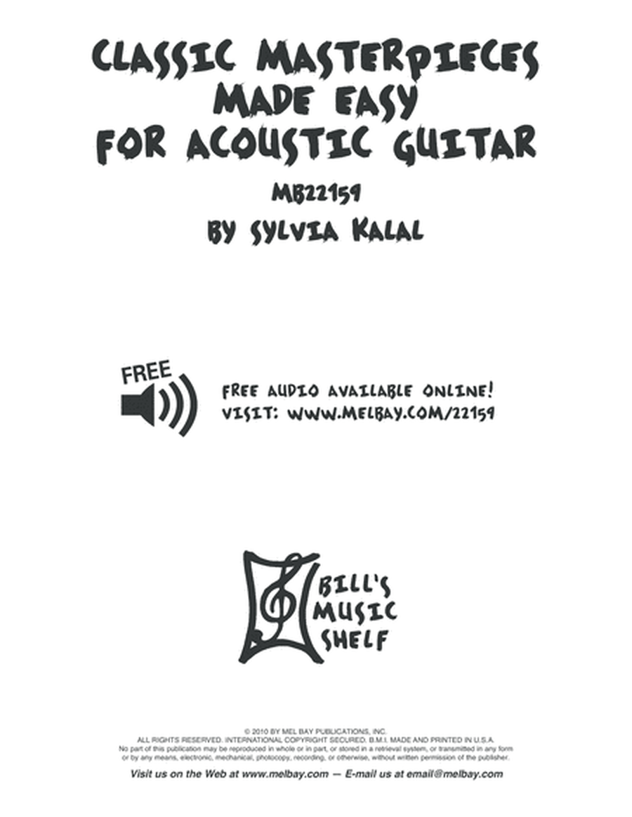 Classic Masterpieces Made Easy for Acoustic Guitar