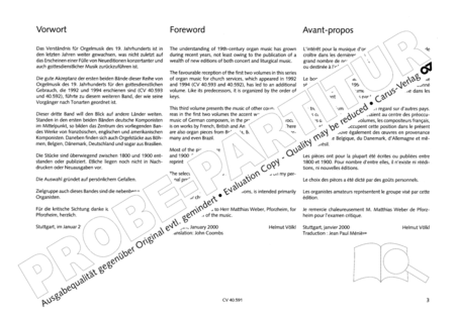 Free Organ Music from the Romantic Period, Vol. III (Freie Orgelmusik der Romantik, Band III)