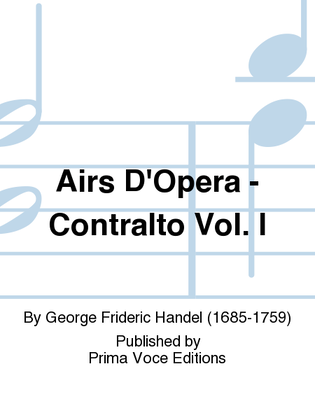 Book cover for Airs D'Opera - Contralto Vol. I