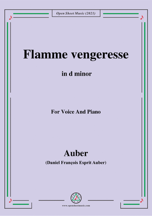 Book cover for Auber-Flamme Vengeresse,from Le Domino Noir,in d minor,for Voice and Piano