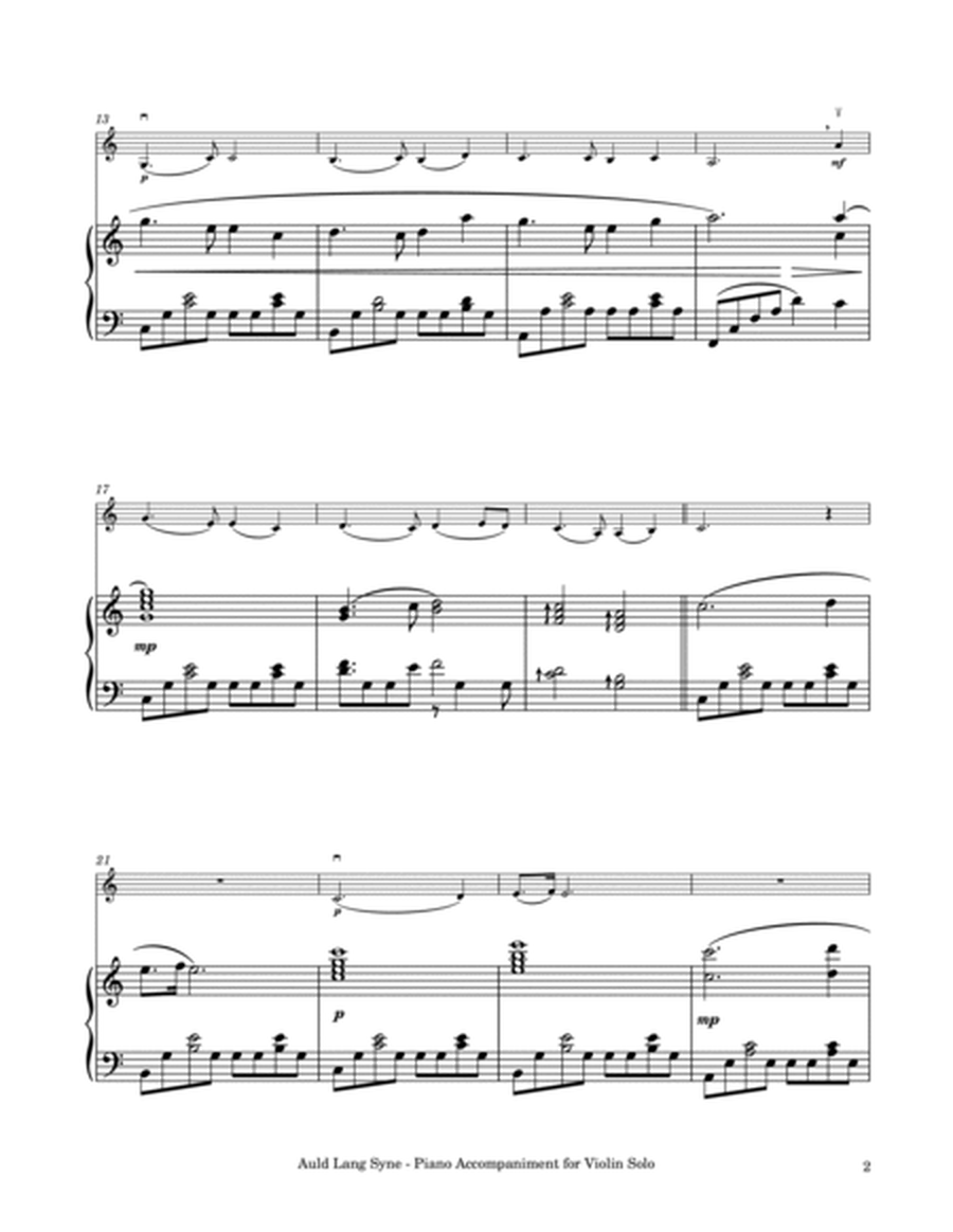 Auld Lang Syne - First Position Violin Solo with Piano Accompaniment image number null