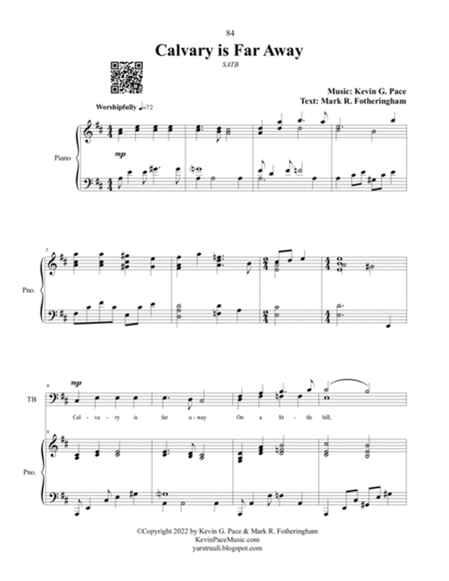 Calvary is Far Away, sacred music for SATB Choir image number null