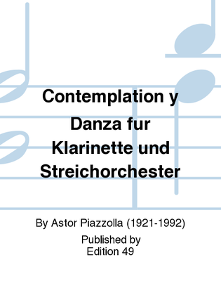 Book cover for Contemplation y Danza fur Klarinette und Streichorchester